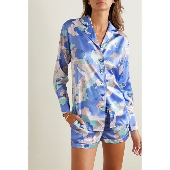 OLIVIA VON HALLE Alba Juliette Silk Pajama Set Large - Picture 1 of 9